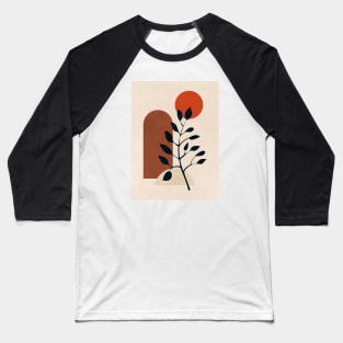 Simple Minimal Geometric - Boho Botanical Leaves Baseball T-Shirt